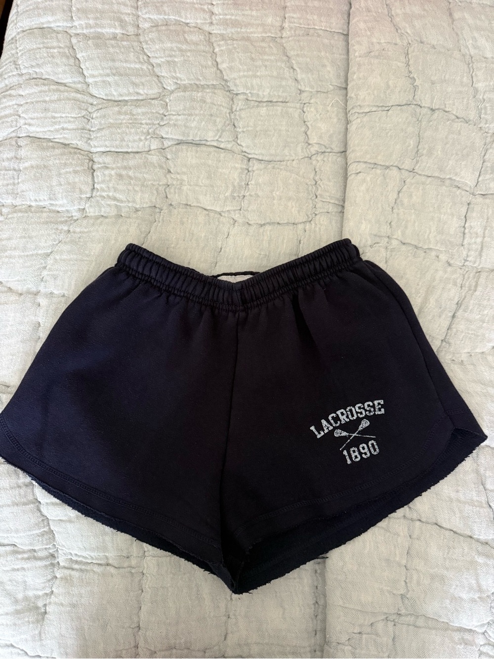 Women's Black Athletic Shorts — Classic Lacrosse Graphic